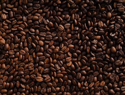 Coffee beans in a pile